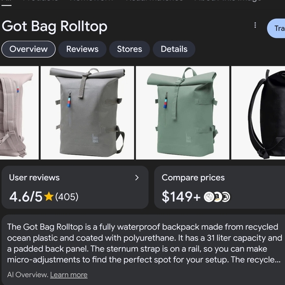 Black Roll-Top Backpack - Picture 10 of 10